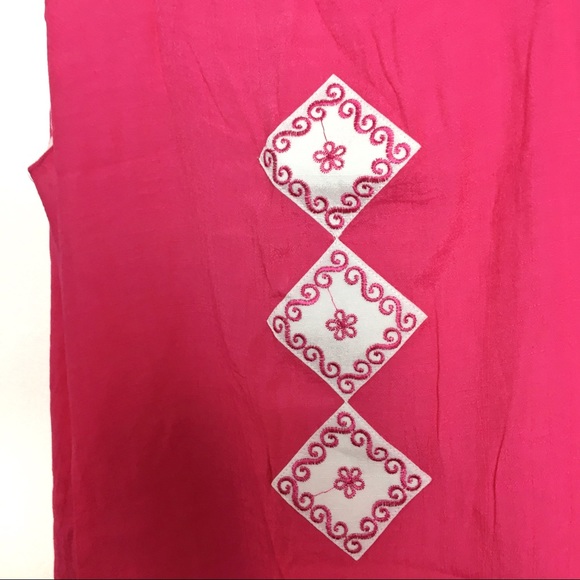 Vietnamese cotton silk tunic dress pink | Medium - Picture 3 of 4